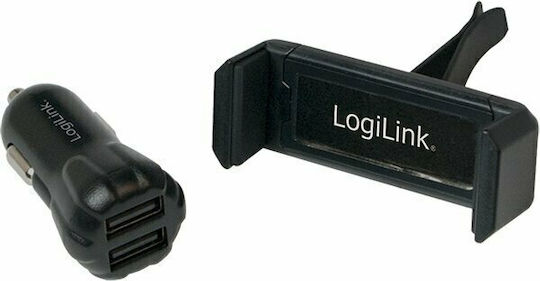 LogiLink Βάση Κινητού Αυτοκινήτου με Ρυθμιζόμενα Άγκιστρα Μαύρη