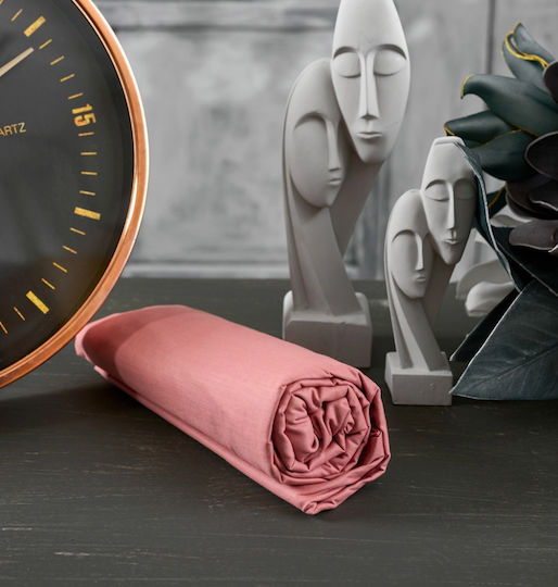 Cokitex Angel Σεντόνι Ημίδιπλο με Λάστιχο 120x200+25εκ. Dusty Pink