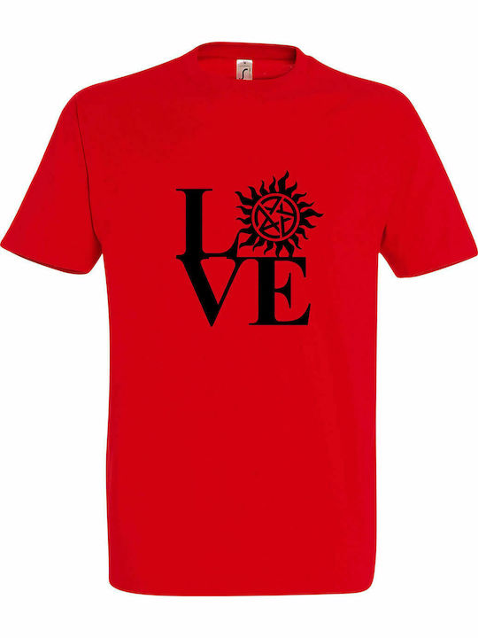 T-shirt Unisex " Supernatural Love, Tv Serie ", Red