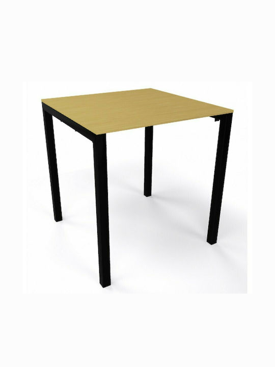 Claro Square Table Kitchen Wooden with Metal Frame Natural 90x90x75cm 16115-69598