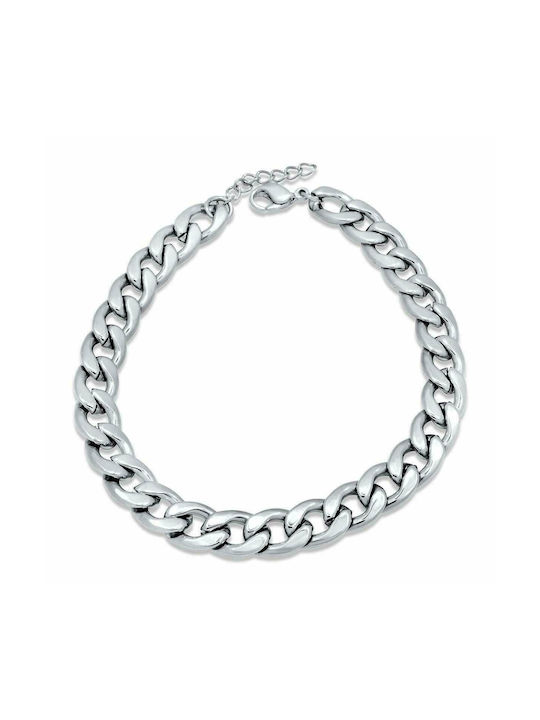 Gurmet Extra Silver Bracelet 9MM Βραχιόλι από ανοξείδωτο ατσάλι 316L 15-16 cm