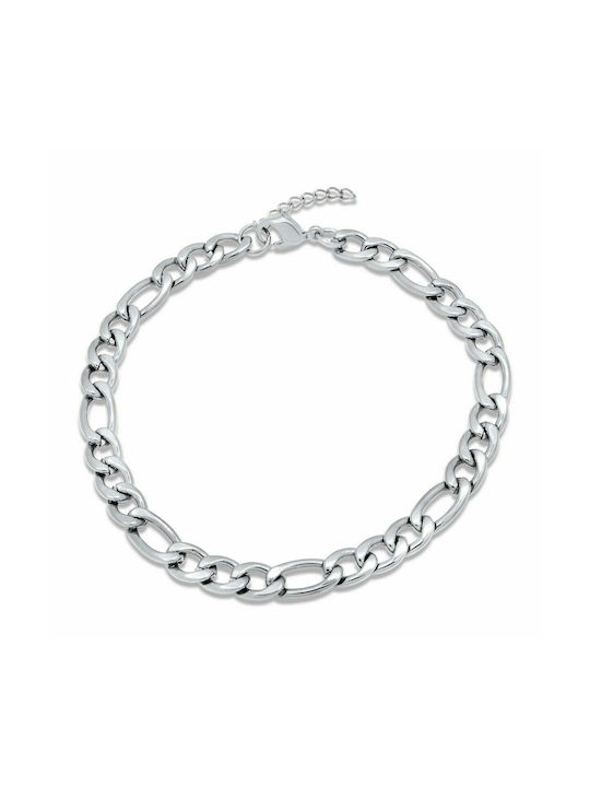 Figaro Silver Bracelet 6MM Βραχιόλι από ανοξείδωτο ατσάλι 316L 15-16 cm