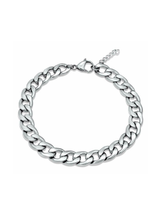 Gurmet Silver Bracelet 9MM Stainless steel bracelet 316L 20-21 cm