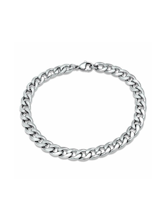 Gurmet Silver Bracelet 7MM Stainless steel bracelet 316L 21-22 cm