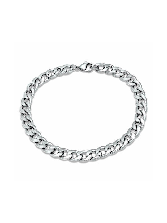 Gurmet Silver Bracelet 7MM Stainless steel bracelet 316L 20-21 cm