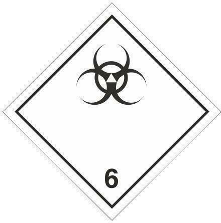 ADR Κλάση 6 Placă de avertizare Pericol biologic 25x25cm