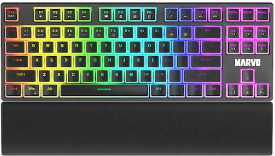 Marvo KG946 Gaming Tastatură Mecanică Tenkeyless cu Custom Red comutatoare și iluminare RGB (Engleză US)