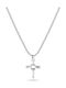 Police Men's Cross from Steel with Chain Crossed Out