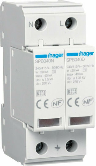 Hager 2-Poles Inspired T2 Replacement Cartridge 40kA