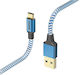 HAMA Geflochten USB 2.0 Kabel USB-C männlich - USB-A Blau 1.5m (00178295)