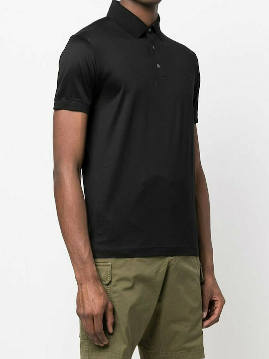 Emporio Armani Ανδρικό T-shirt Polo Μαύρο