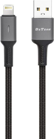 DE-C39i Braided USB to Lightning Cable Μαύρο 1m