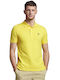 Lyle and Scott Essentials Plain Bluza Bărbătească cu Mânecă Scurtă Polo Galbenă