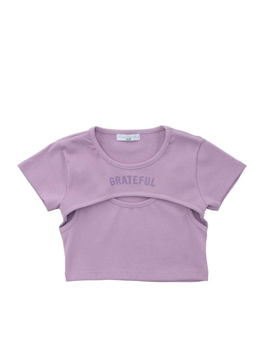 Funky Crop Top Μωβ