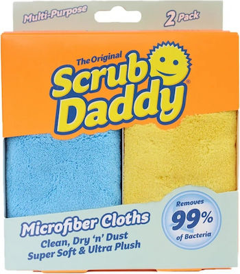 Scrub Daddy Πανάκια Καθαρισμού με Μικροΐνες Γενικής Χρήσης Πολύχρωμα 25x25εκ. 2τμχ