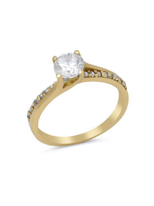 Gold solitaire ring