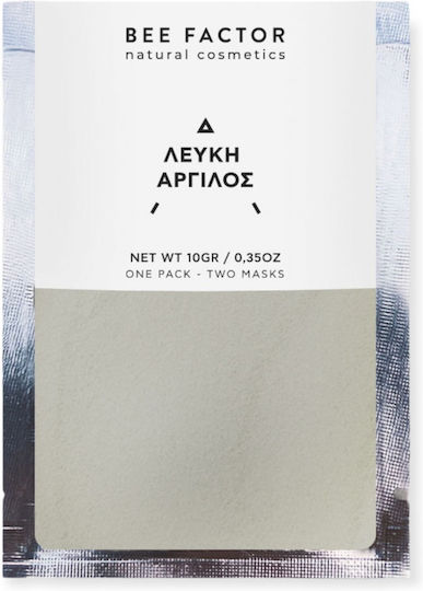 Bee Factor Λευκή Άργιλος Sheet Μάσκα Προσώπου για Καθαρισμό Με Άργιλο 2τμχ