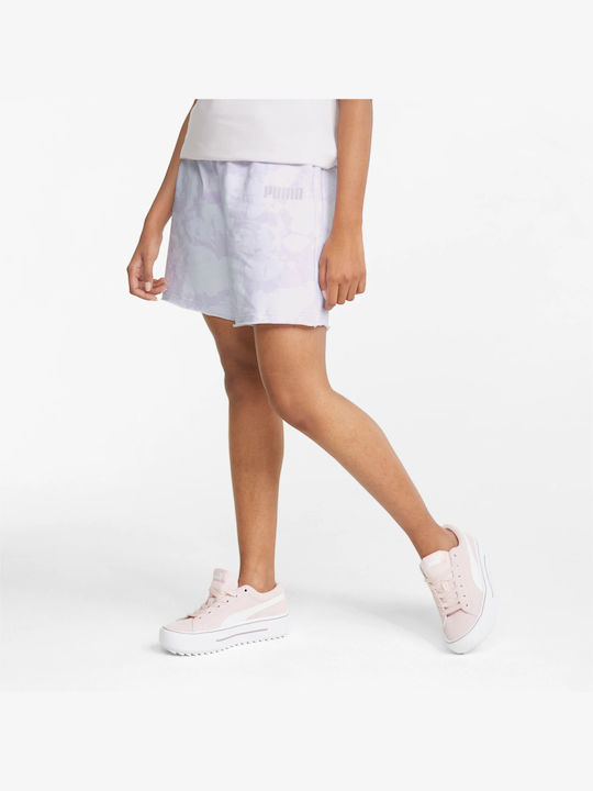 Puma Summer Graphic Women's High-waisted Sporty Shorts Lilac