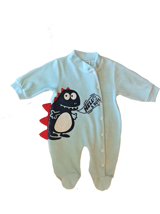 Sweet Baby Baby Bodysuit Long-Sleeved Velvet Light Blue