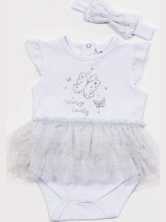 Trax Set Babystrampler Ärmellos mit Zubehör Weiß 2Stück