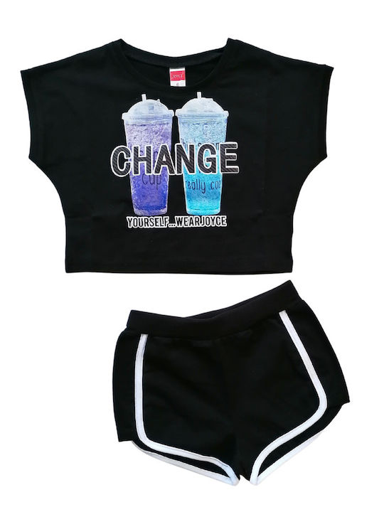 Joyce Kids' Set with Shorts Summer 2pcs Black C...