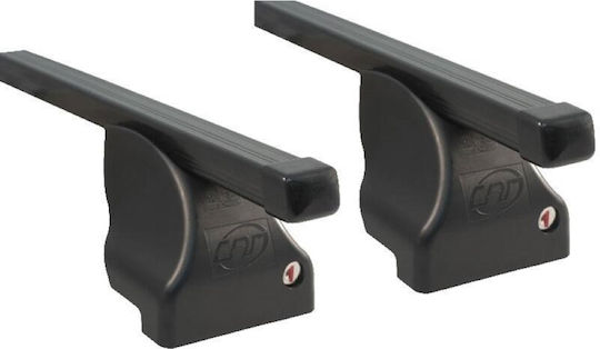 Cam Cam Car Roof Bars Metallic 130cm for Seat Altea 5D 5D 2009-2015 Set with Roof Rack Legs Black