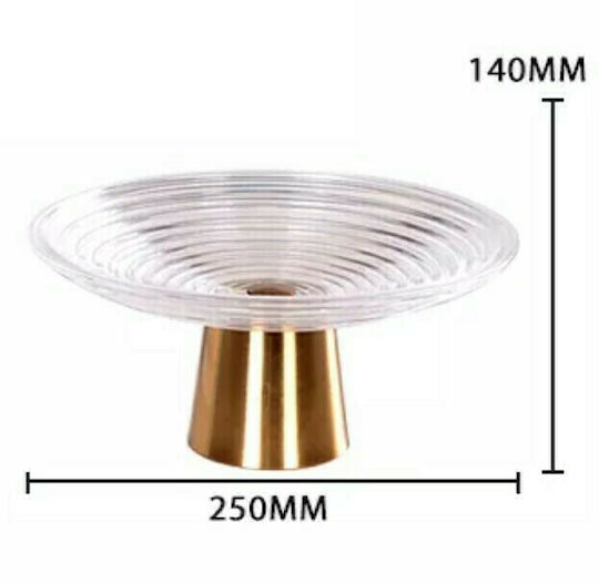 Etoile Bol Decorativ Sticlă cu Picior Transparent 14x14x25cm 1buc