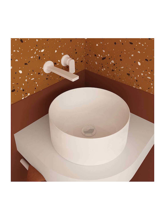 Olympia Open Round 01 Countertop Sink Porcelain 40x40x17cm White