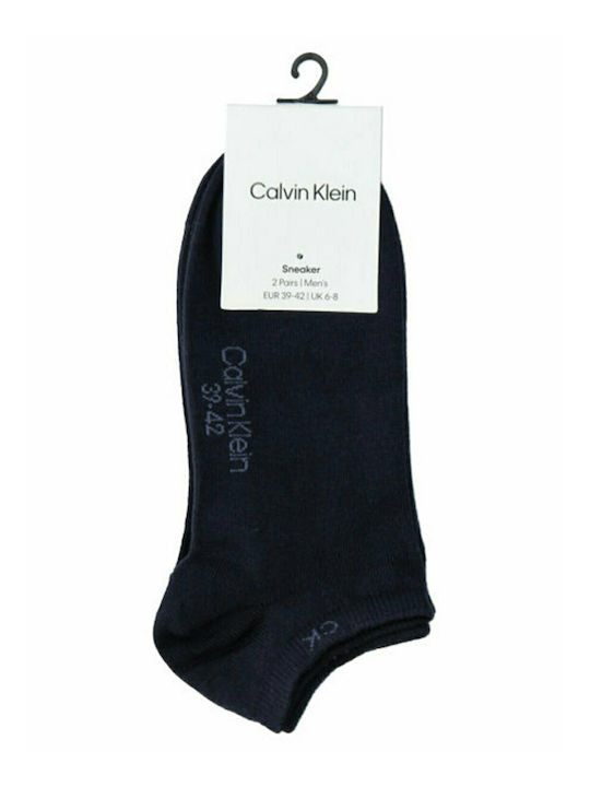 Calvin Klein Herren Einfarbige Socken Blau 2Pack