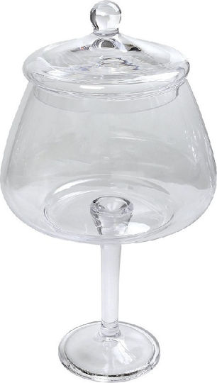 Espiel Φοντανιέρα Glas mit Deckel und Ständer 25x25x45cm Transparent