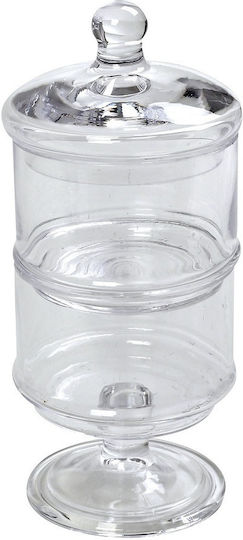 Espiel Glass Sweet Jar with Lid and Foot 2 Levels Transparent 12x12x27cm