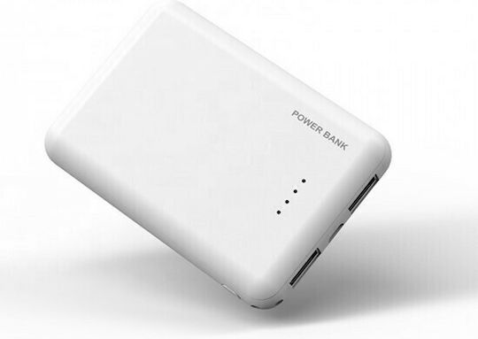 Ezra PB01 Power Bank 5000mAh με 2 Θύρες USB-A Λευκό