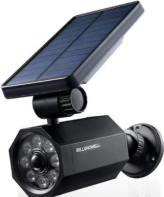 Solar Dummy Surveillance Bullet Camera with LED Lighting Black