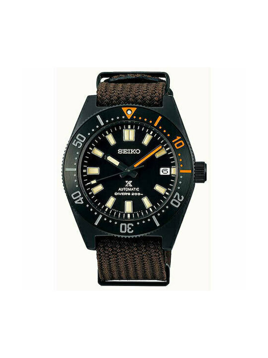 Prospex Sea The Black Series Limited Edition 1965 Часовник Автоматичен с Кафяв Платнена каишка