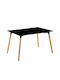 Owlet Table Kitchen from Solid Wood Natural - Black 120x80x74cm