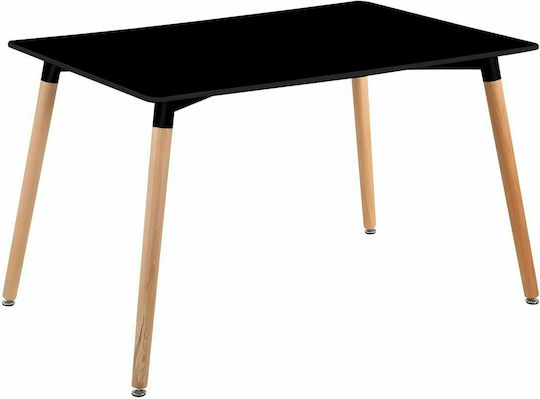 Owlet Table Kitchen from Solid Wood Natural - Black 120x80x74cm