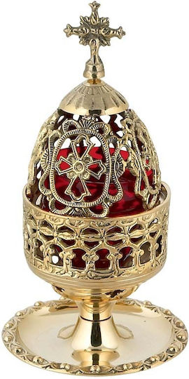 Vappas Tabletop Vigil Oil Lamp Metallic Χρυσό 21cm B-055-00154