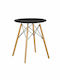 Raptor Table Kitchen Wooden Natural - Black 60x60x70cm