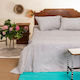 Melinen Sheet for Single Bed with Elastic 100x200+32cm. Romantic Grey