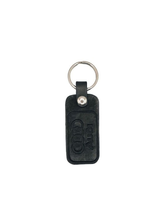 Keyring leather key ring black AUDI 6049-k