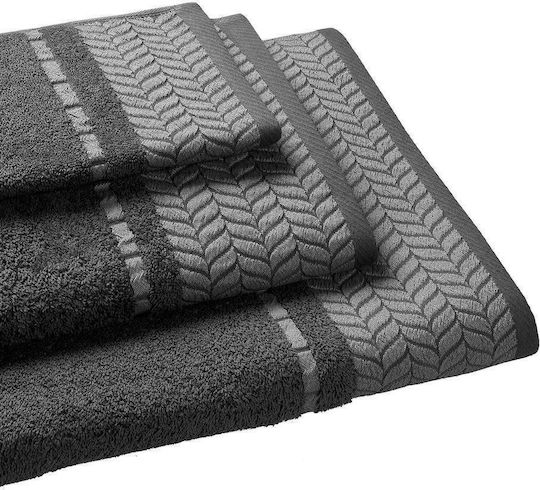 Madi Πετσέτα Χεριών Frond 30x50εκ. Anthracite Βάρους 500gr/m²