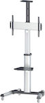 Manhattan Aluminum Height-Adjustable Multimedia Βάση Τηλεόρασης Δαπέδου έως 70" και 50kg