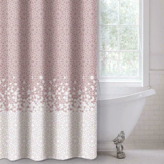 Saint Clair Abstract Fabric Shower Curtain 180x200cm 117 Pudra