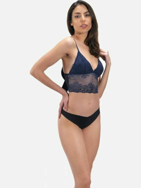 CottonHill Bralette Bra Navy Blue