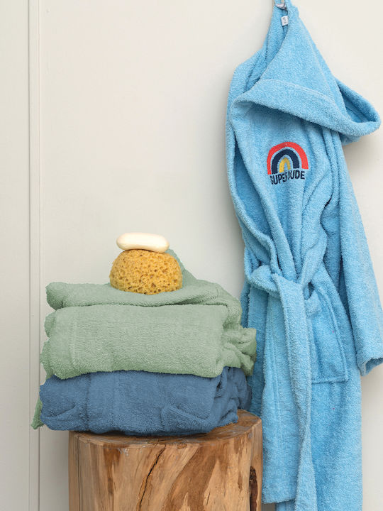 Palamaiki Kids Hooded Bathrobe Super Dude Blue
