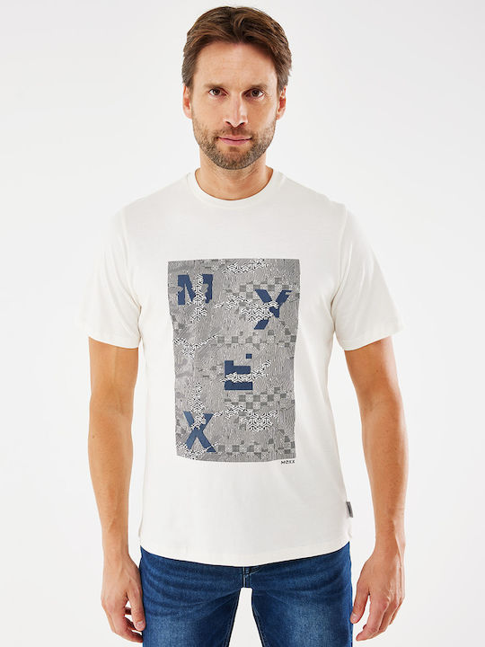 Mexx T-shirt Bărbătesc cu Mânecă Scurtă Alb