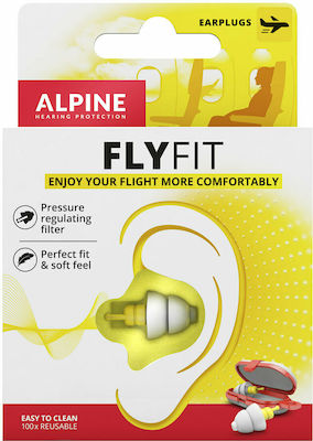 Alpine FlyFit Ωτοασπίδες 2τμχ σε Κίτρινο Χρώμα 111.21.255