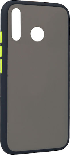 Color Button Back Cover Plastic / Silicon Albastru închis (Huawei P30 Lite)