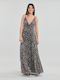 Only Maxi Evening Dress Mocha Bisque Multi