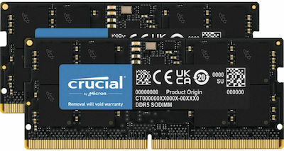 Crucial 32GB DDR5 RAM με 2 Modules (2x16GB) και Ταχύτητα 4800 για Laptop